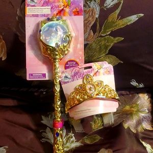 NWT Disney Parks Rapunzel Crown and Wand Set